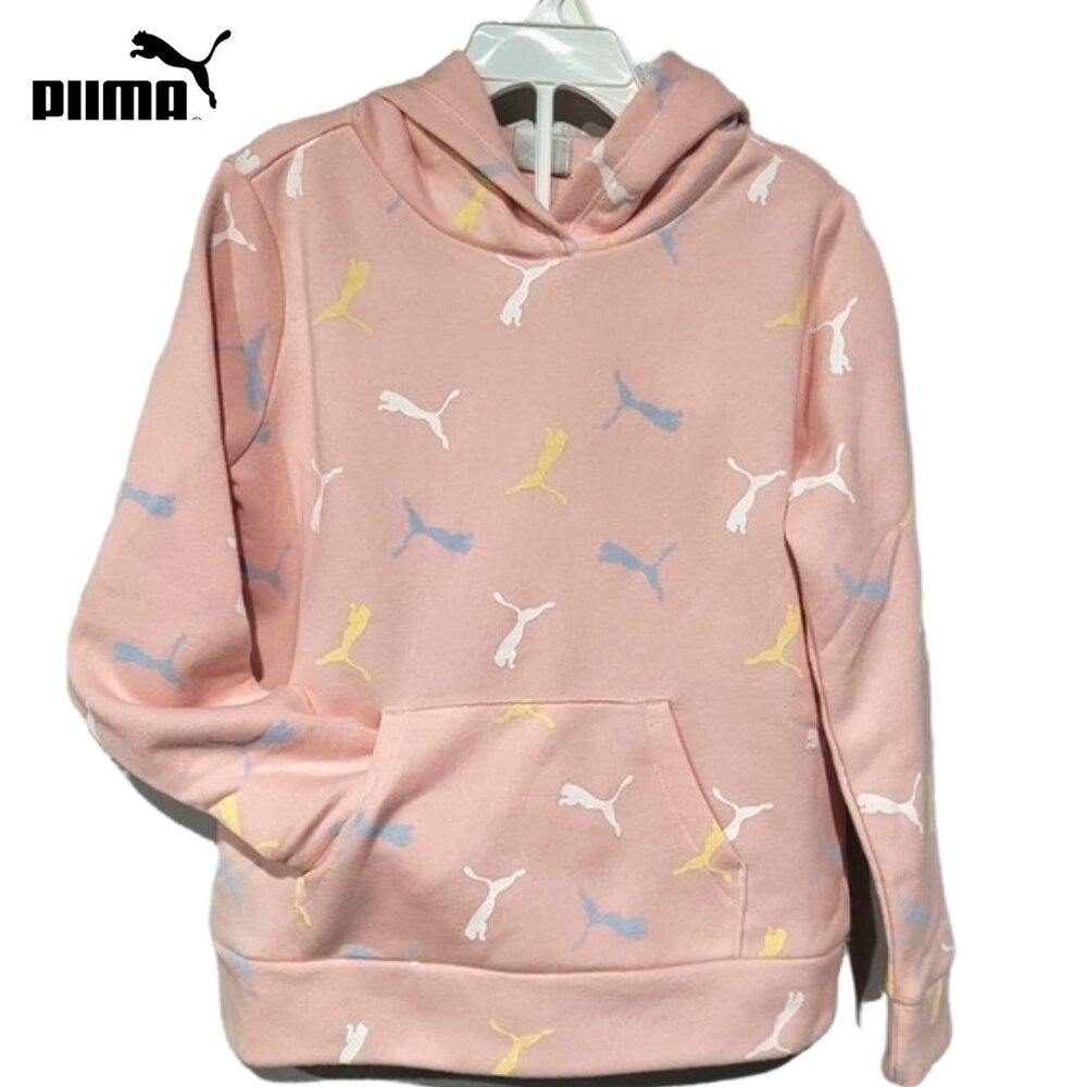 Girls Puma Hoodie with all over logo print, Sz Med (10/12), NWT